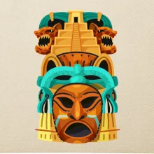 Mayové maska s pyramidou