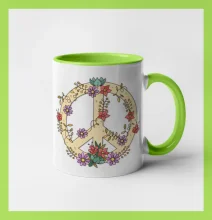 Peace symbol pískový