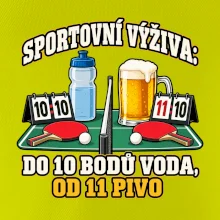 Sportovní výživa -  do 10 bodů voda, od 11 pivo