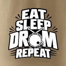 Eat sleep drum repeat - minimalistický bubenický slogan