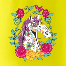 Kůň barevný s květinami