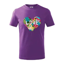 Love nápis květovaný