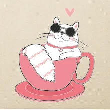 Hustá kočka v hrníčku