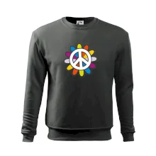 Peace symbol s kreslenou květinou