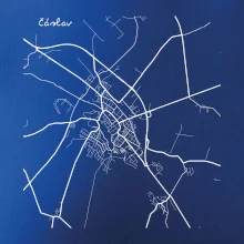 Černobílá mapa Čáslav