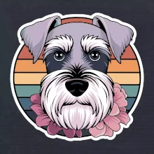 Knírač - fenka a květiny