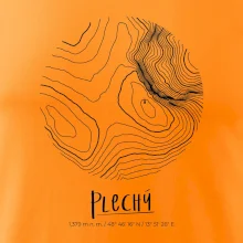 Plechý - vrstevnice v kruhu