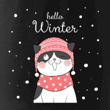 Kočka v čepici s vystrčeným jazykem