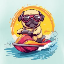 Mops na vodním skútru