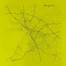 Černobílá mapa Znojmo