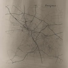 Černobílá mapa Znojmo