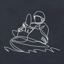 Kajak na vodě jedním tahem