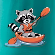 Mýval v kajaku kreslený