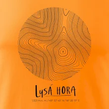 Lysá hora - vrstevnice v kruhu