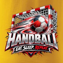 Házenkářský míč v brance eat sleep repeat