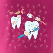 Zubařské tričko - kartáček a jídlo