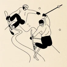 Lyžovaní - kresleny obrázek