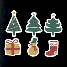 Vánoční sada - stromky a dárky