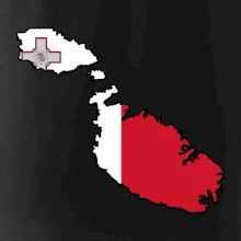 Mapa Malta s vlajkou