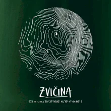 Zvičina - vrstevnice v kruhu