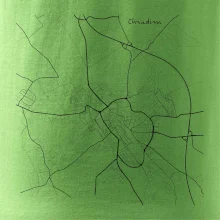 Černobílá mapa Chrudim