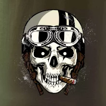 Motorkářská helma a doutník