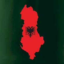 Albánie mapa a znak