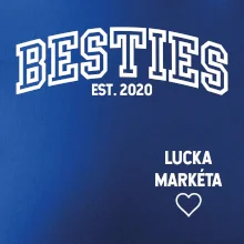 Párové mikiny - Besties (Rok a jména na rukávu)