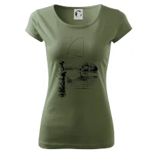 Kreslený rybář s podběrákem