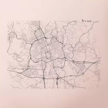 Černobílá mapa Brno