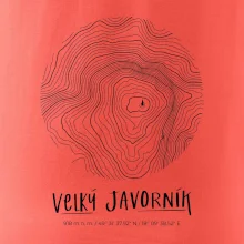 Velký Javorník - vrstevnice v kruhu