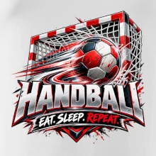 Házenkářský míč v brance eat sleep repeat