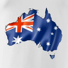 Austrálie - vlajka vlající mapa