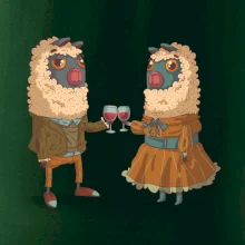 Alpaky s vínem pár