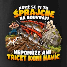 Pluh zaseknutý o balvan na souvrati