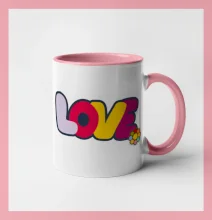 Love nápis s květinou