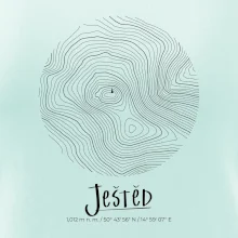 Ještěd - vrstevnice v kruhu