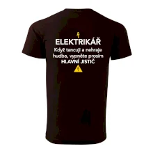 Elektrikář - hlavní jistič - Nápis na zádech