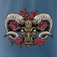 Hlava berana s růžemi