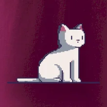 Kočka bílá pixel