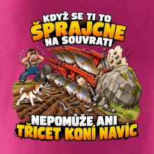 Pluh zaseknutý o balvan na souvrati