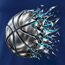 Kovový basketbalový míč s elektrickými střepy