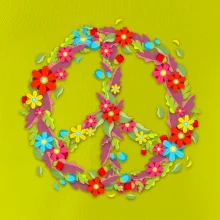 Peace symbol červené květiny