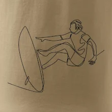 Surfař na vlně jedním tahem