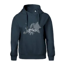 Mapa Evropy - srdce v Ukrajině