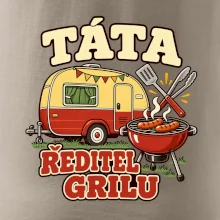 Táta ředitel grilu rodinné kempování s karavanem