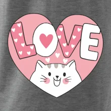 Kočka love - růžové srdce
