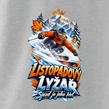 Listopadový lyžař král zasněžených svahů