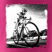 Cyklista černobílá cesta