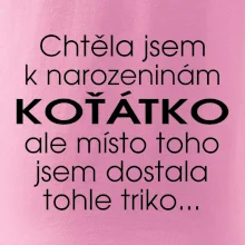 Chtěla jsem dostat k narozeninám koťátko